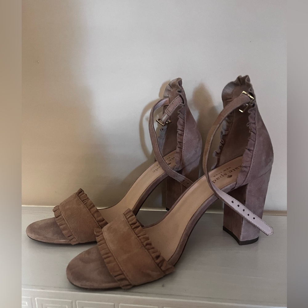 Kate Spade Ruffled Brown Heels